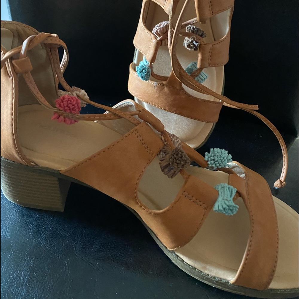 Size 11 ankle tie sandals